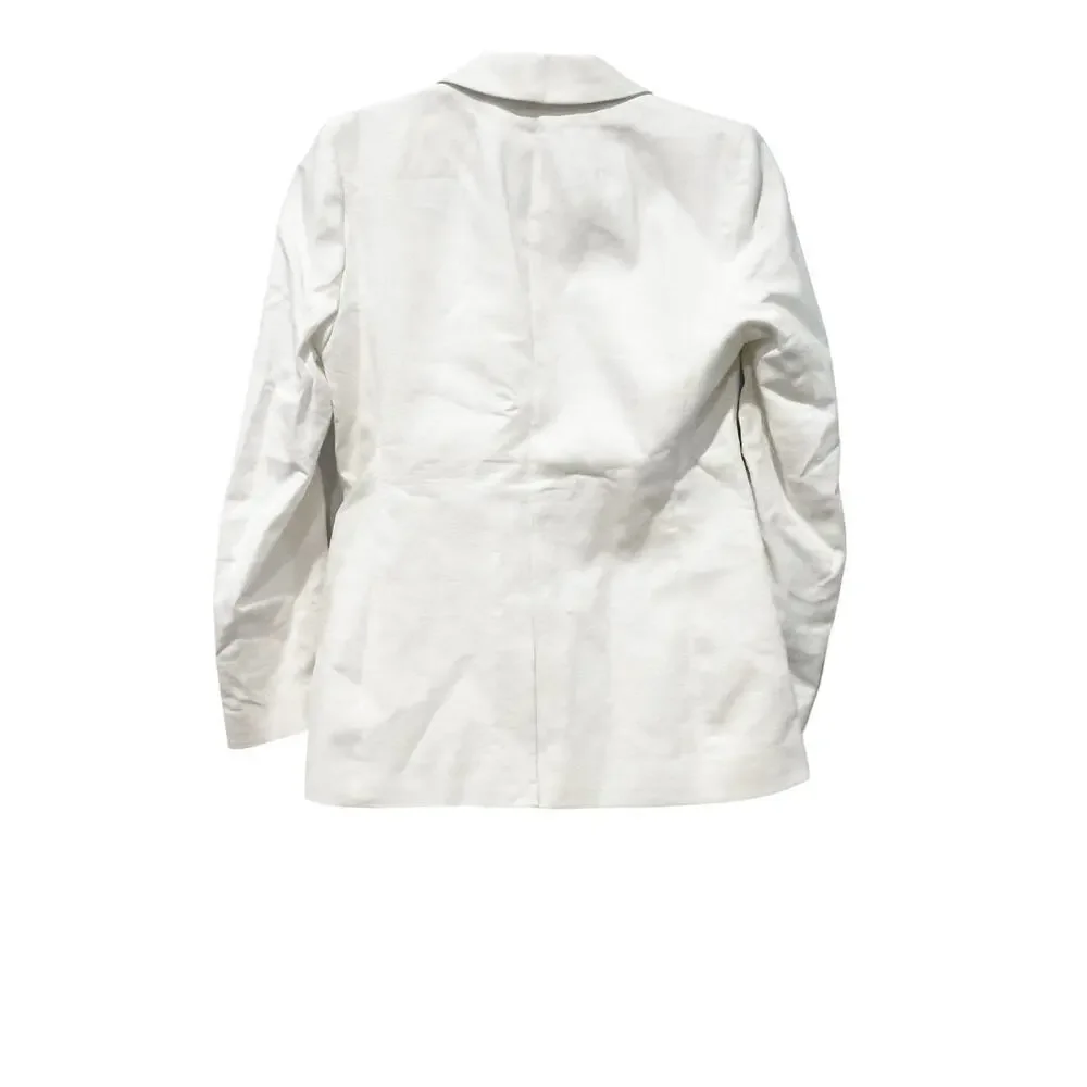 J. Crew Women's Linen-Blend One-Button Blazer Long Sleeve White Size 0 NWT